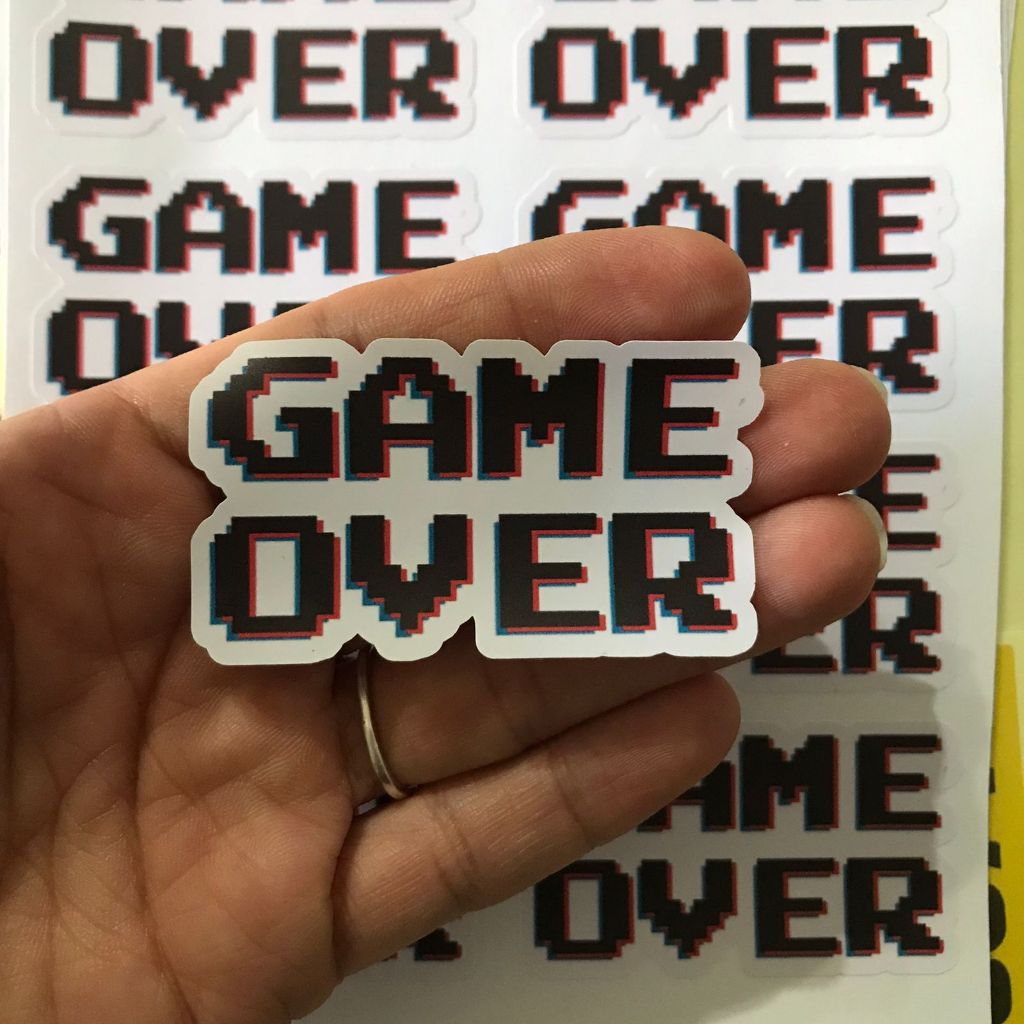 Adesivo vinil fosco GAME OVER sticker nerd gamer