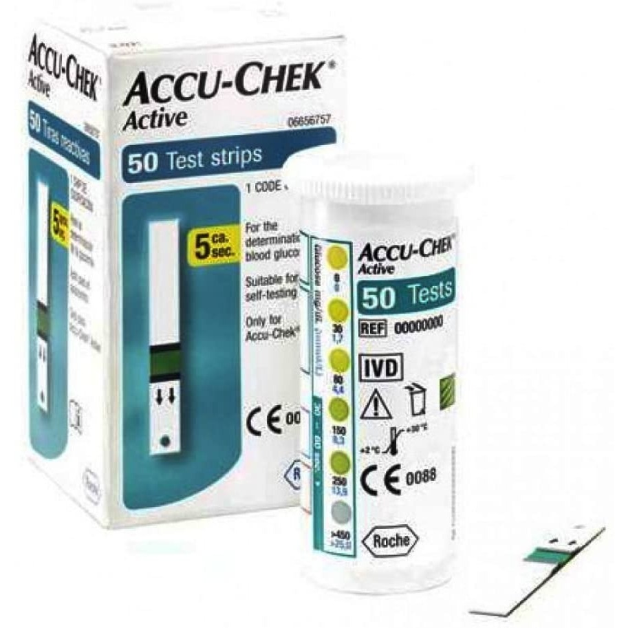 Tiras Accu-Chek Active Caixa com 50 Tiras Reagentes Originais 1 Caixa
