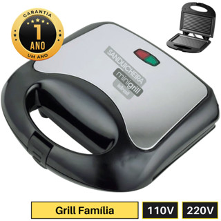 Sanduicheira e Grill Família 2 em 1 - Inox antiaderente - 750W - Mod: INBSW01