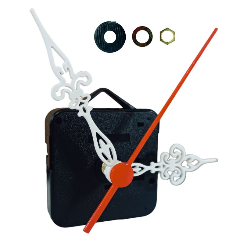Kit Peças Reparo Para Relógio De Parede Eixo Curto 13mm Ponteiro Branco Colonial