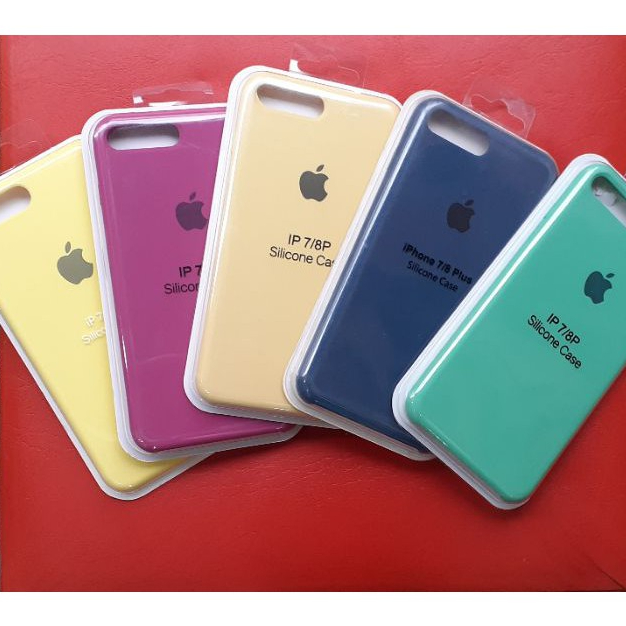 Capa iP 7/8 PLUS Capinha Case de Silicone para IOS Iphone 7/8 PLUS com Logo da Apple Aveludada