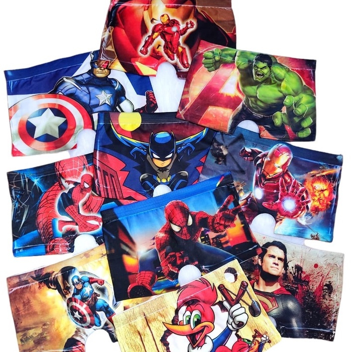 Kit 15 unidades Cuecas Box Infantil sublimada