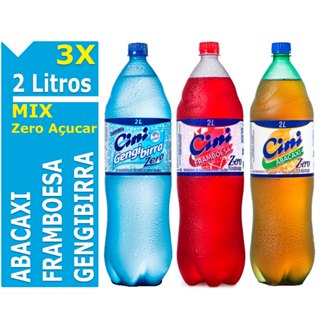 Refrigerante Mix Zero Açucar 6 Litros Gasosa Cini Framboesa Abacaxi e Gengibre