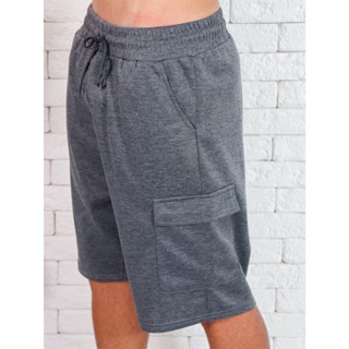 Bermudas Moletom Masculino Com Elastano Com 2 Bolsos （105)