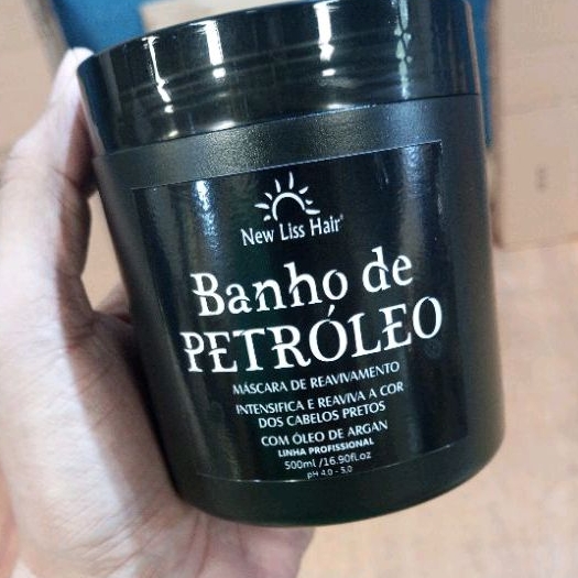 Banho de petróleo New liss hair 500ml PRETO em Oferta na Shopee