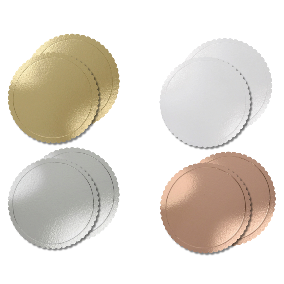 10 Cake Board Base laminada para bolos doces confeitaria dourado branco prata - 15cm 18cm 21cm 24cm 26cm 28cm 30cm 32cm