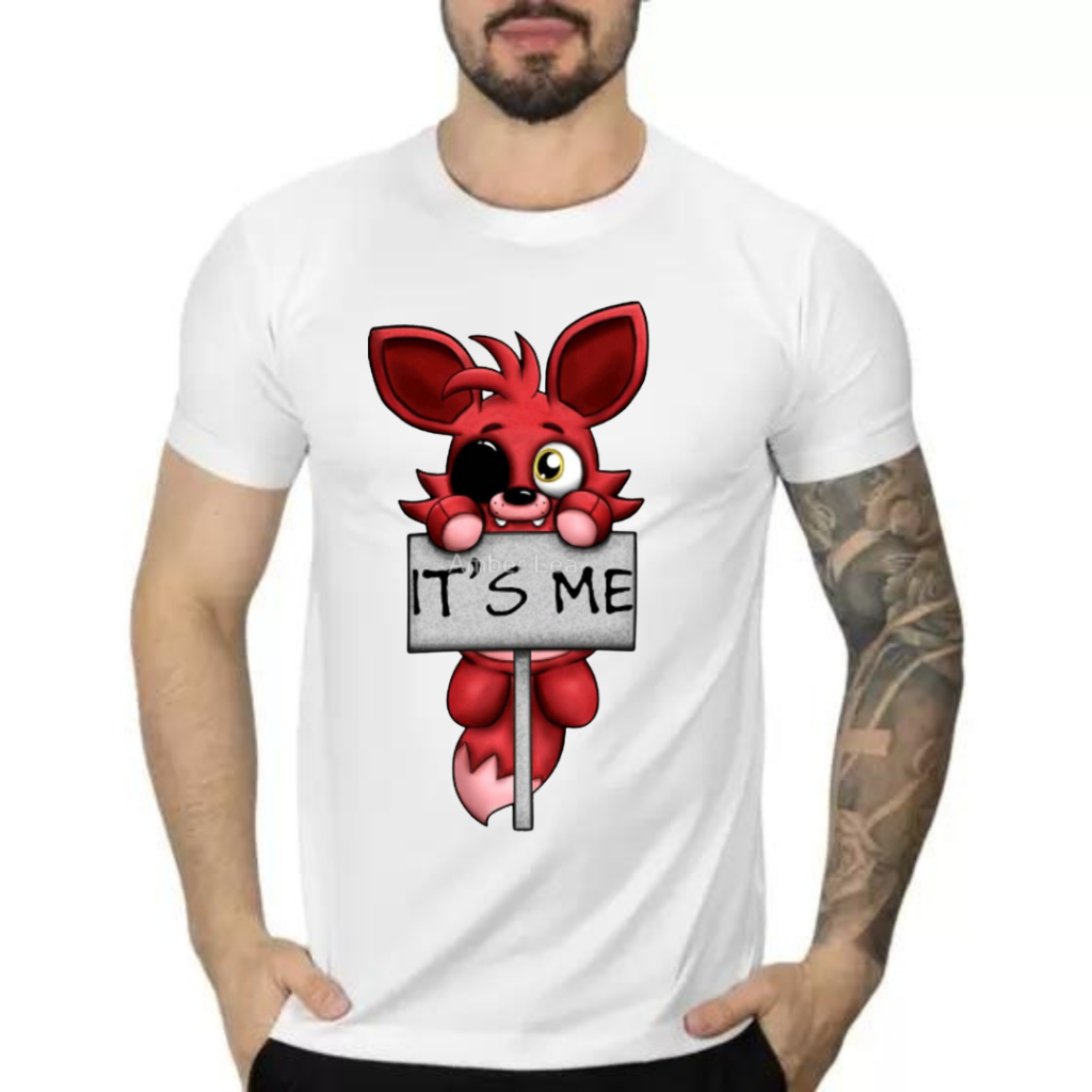 Camiseta-camisa T-shirt FNAF five nights at freddy's Blusa unissex Envio em 24 horas
