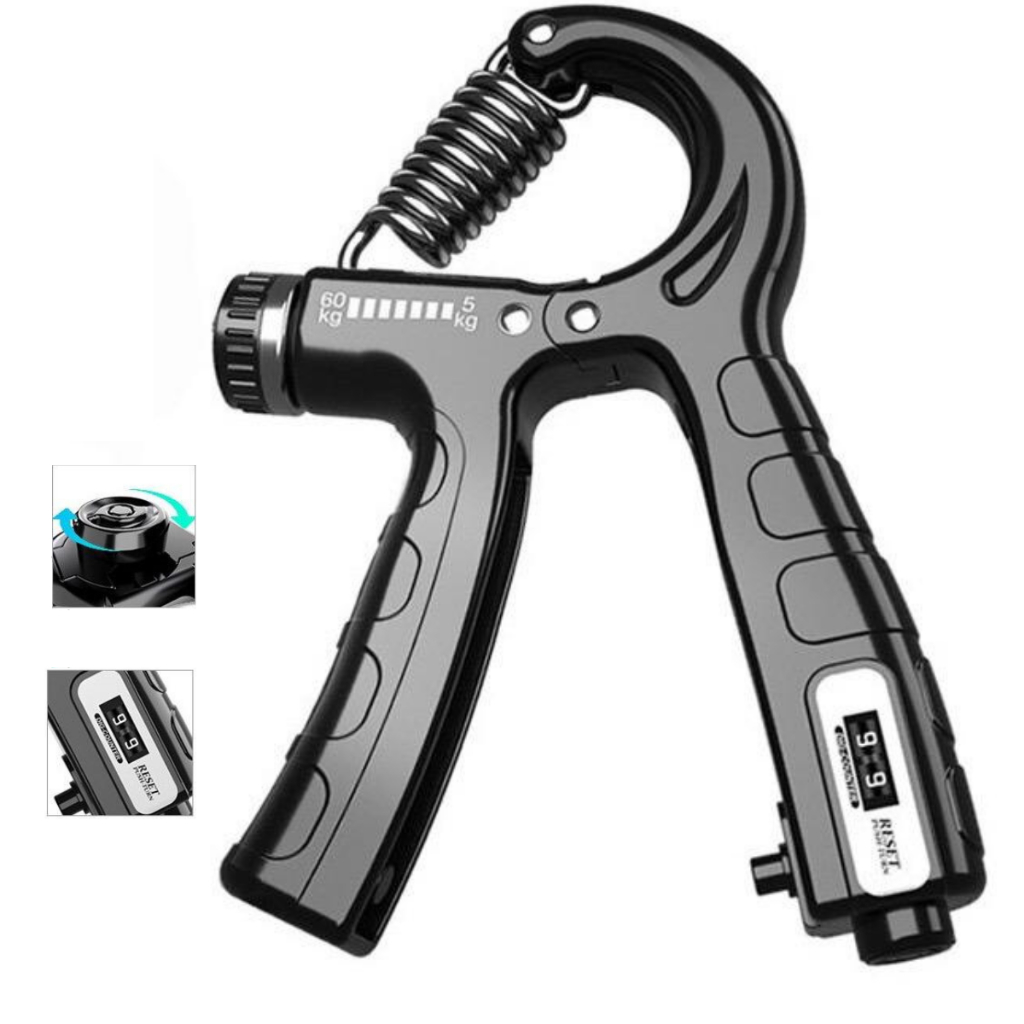Hand Grip com Molas Ajustável 5 até 60 Kg Flexor com contador Exercício Para Mãos Punho Fisioterapia em Oferta na Shopee