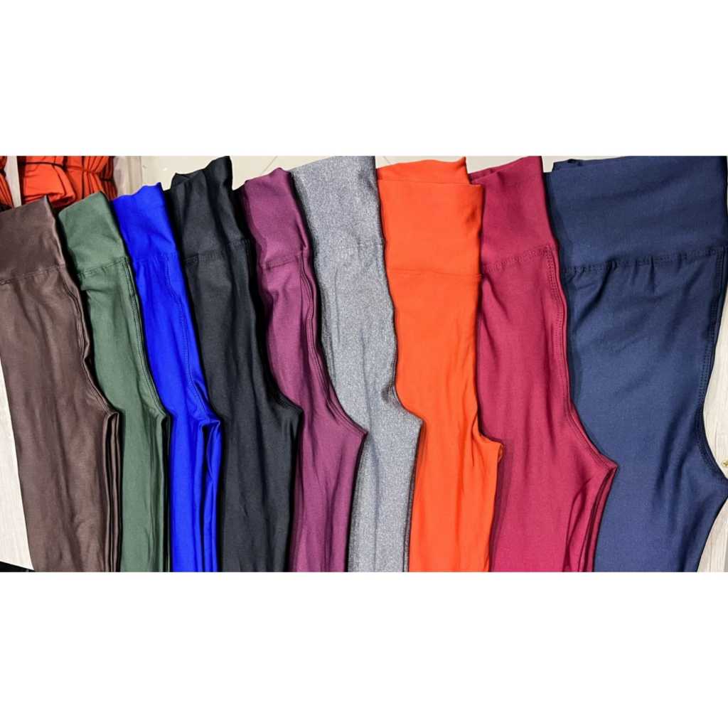 Calça Leg Fitness ou Dia a Dia Lisa Feminina Suplex Cós Alto LEGGING MODA VERÃO leg coloridas