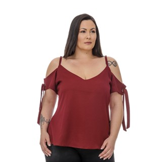 Blusa Ciganinha Plus Size Roupas Luxo Femininas Exclusivas Festa Moderna Ombros de Fora