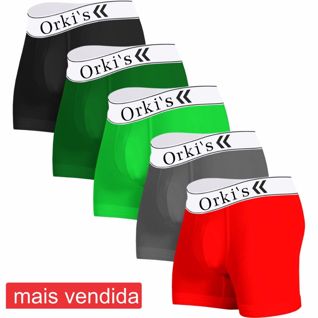 Kit com 5 Cuecas Boxer Microfibra