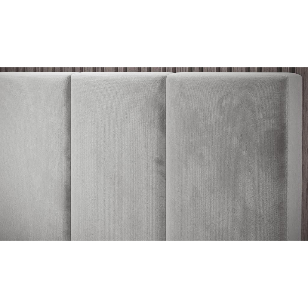 Cabeceira De Cama Box Casal Almofadada Estofada 140 Cor Cinza Modelo Dubai