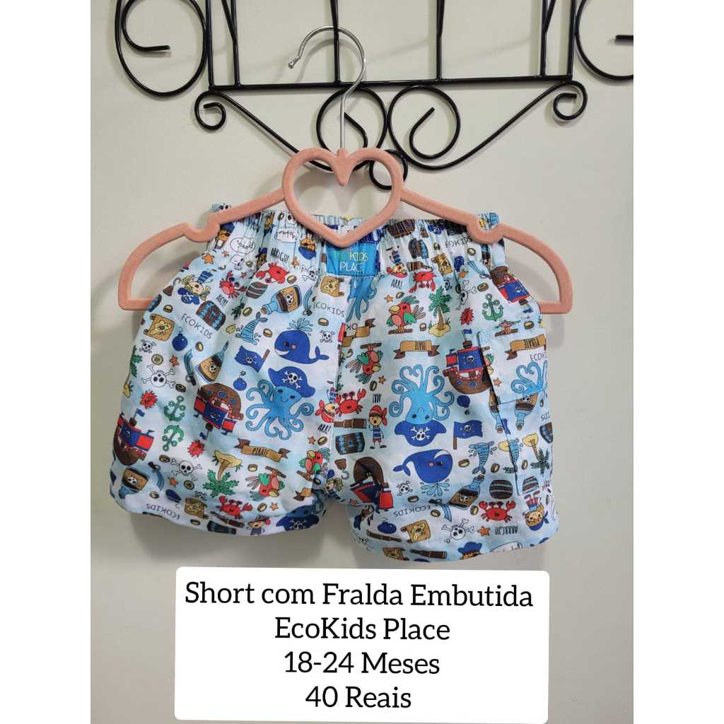 Desfralde - Short Com Fralda Embutida Reutilizável - Marca Ecokids Place