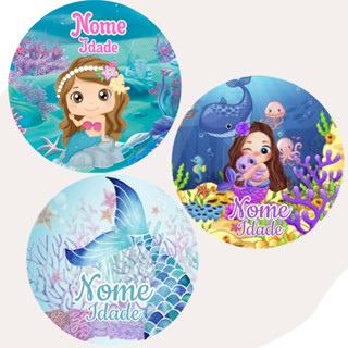 50 Adesivos Sereia Rotulo Etiqueta