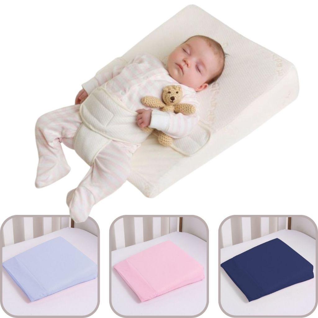 Travesseiro Anti Refluxo Rampa Berço Carrinho De Bebê Com 2 Capas - Envio Imediato
