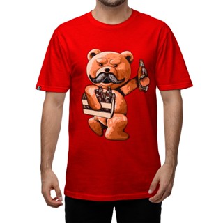 Camiseta Masculina Urso MAFIACLUB 100% Algodão Fio 30.1 Penteado