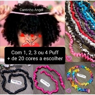 Amarrador Elástico com Cetim para Afro Puff (90/95 cm esticado) Anti Quebra e Anti-Frizz