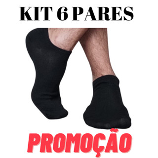 kit 6 pares meias soquete masculina curta invisível 1 algodão