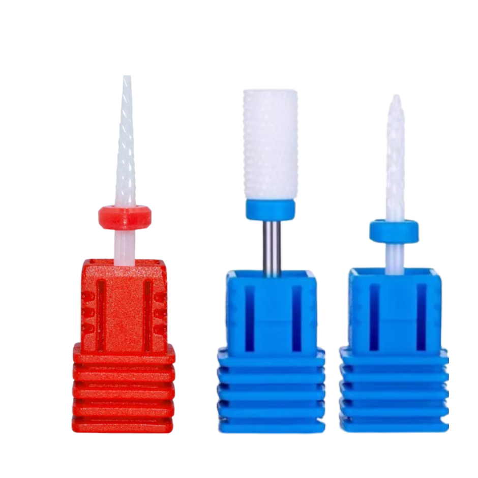 kit 3 brocas de ceramica para unha de gel acrigel acabamento nao esquenta