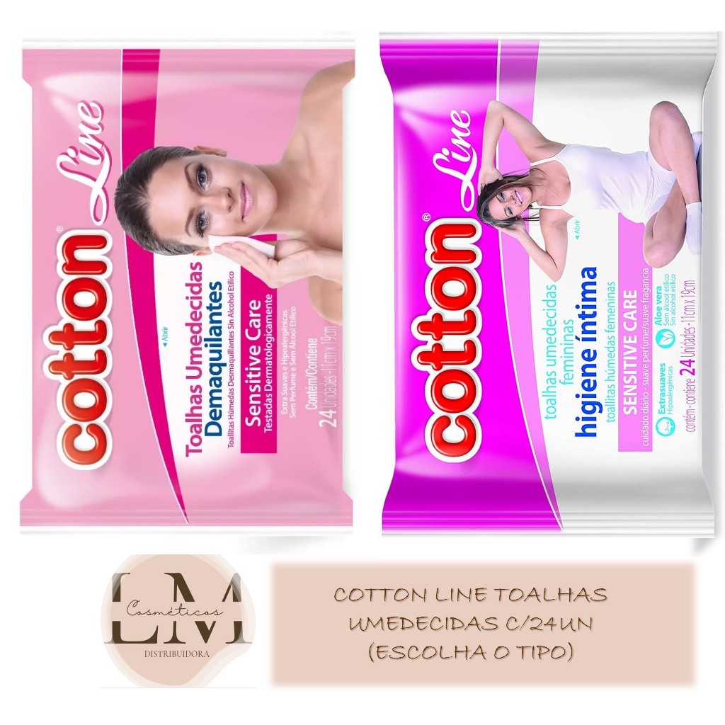 Cotton Line Toalhas Umedecidas com 24un (Escolha O Tipo) em Oferta na Shopee
