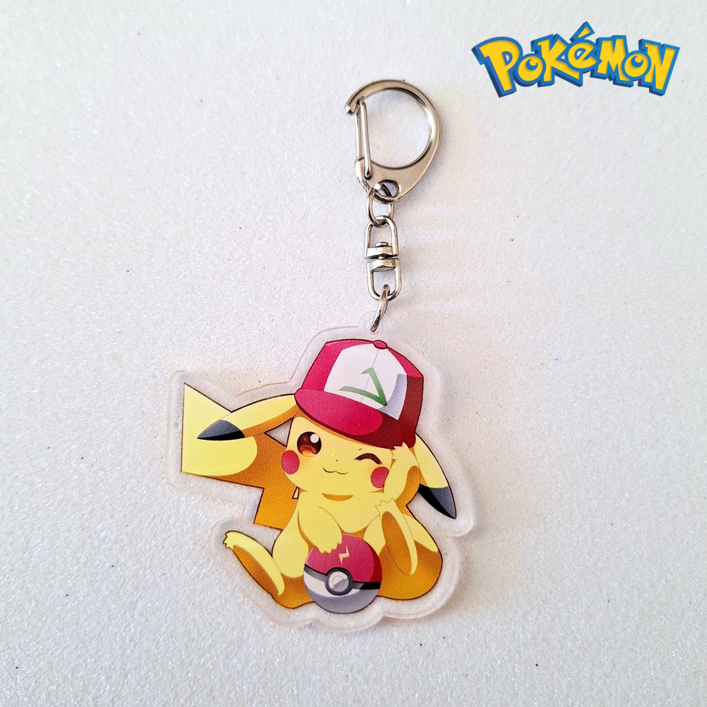 Chaveiro - Pikachu com boné do Ash - Pokémon