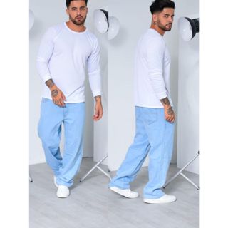 Calça Jeans Clara Balão Original Masculino Moda Blogueiros em Oferta na Shopee