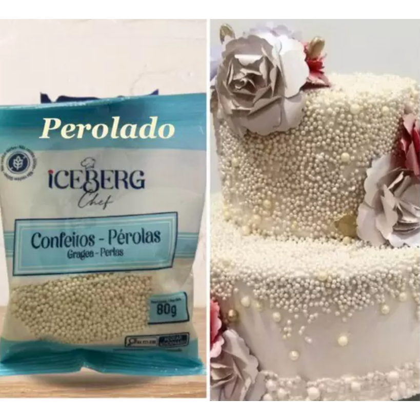 Kit Confeitos Perolados 80g com 3 unidades em Oferta na Shopee