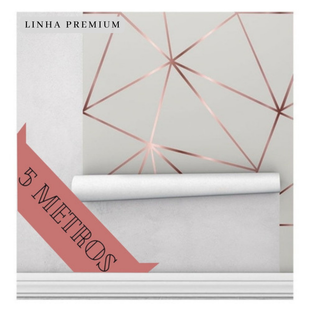 Papel De Parede Adesivo De Parede 5metros x 0,45cm Geometrico Para Decoração De Quarto Sala Zara Rose Silver em Oferta na Shopee