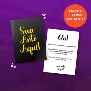 Cartão de agradecimento Personalizado para cliente 8cm x 11cm Frente e Verso Brilhante