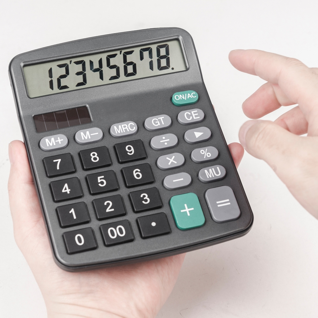 Calculadora Telalcd de 12 dígitos com botões de silicone calculadora pequena de preto