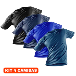 Kit 4 Camisas Masculina Proteção UV 50+ Camiseta Manga Curta Academia Blusa Térmica Fitness