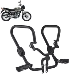 Protetor De Carenagem Cromo Forte Shield Com Pedaleira Retrátil Titan 150 2004 À 2008