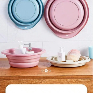 Lela Bacias de Armazenamentos Recipiente Retrátil Multiuso Dobrável Mini Balde Redondo De Silicone