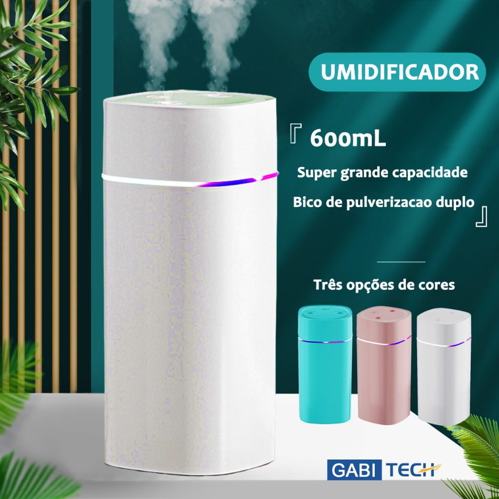 Umidificador E Aromatizador De Ar Com Bico Duplo 600ml Grande Capacidade De Ambiente Grande Capacidade Purificadores Eelétrico