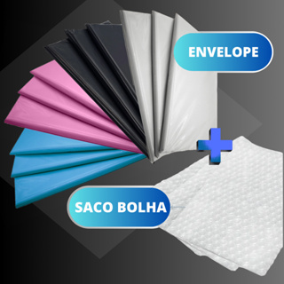 Kit Envelope de Segurança + Saco bolha com 50 unidades embalagem Auto Colante Envios Ecommerce - Diversas Cores e Medidas em Oferta na Shopee