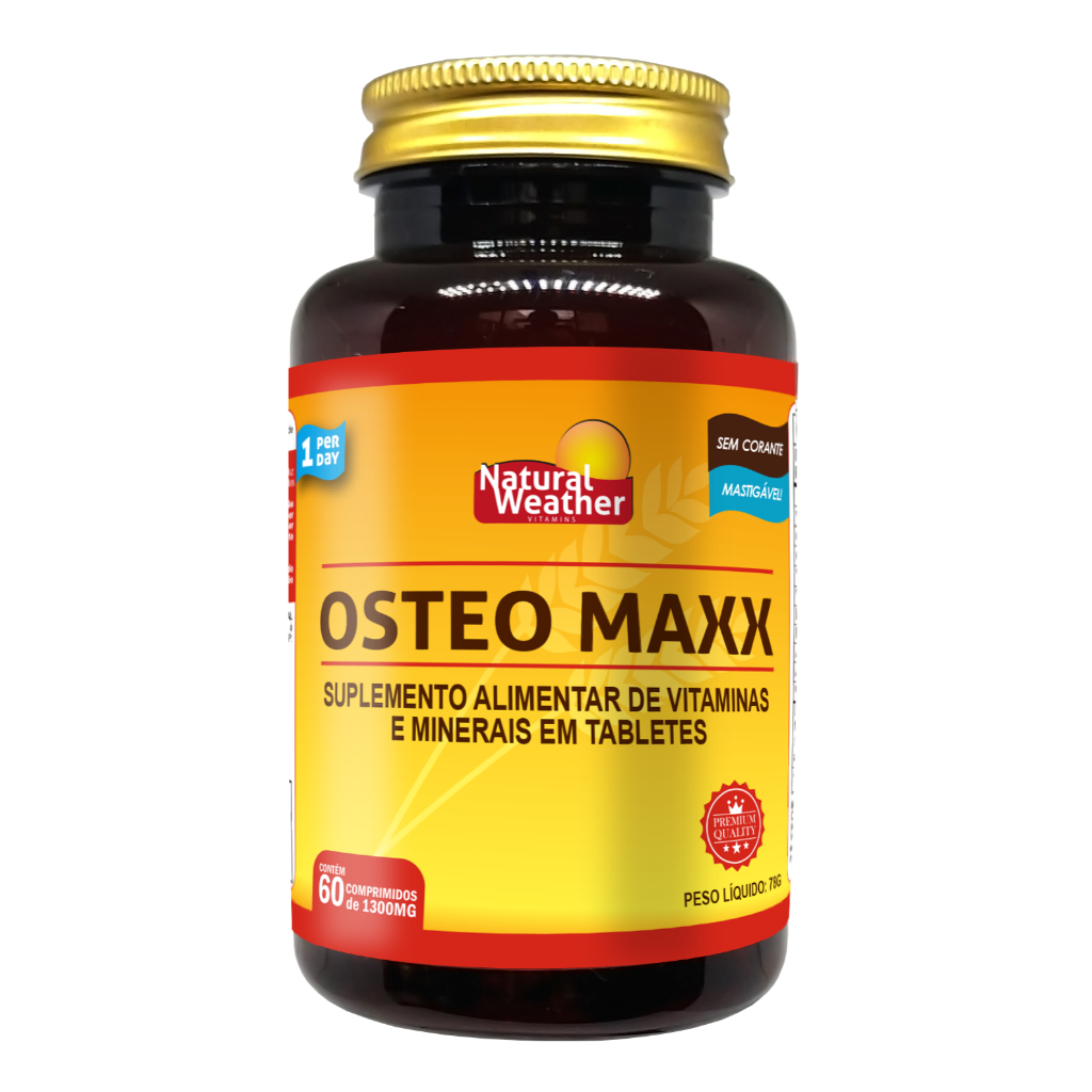 Osteo Maxx Natural Weather | Cálcio Citrato Malato + D3 K2 + Magnésio | 60 Comprimidos | Ossos e Articulações