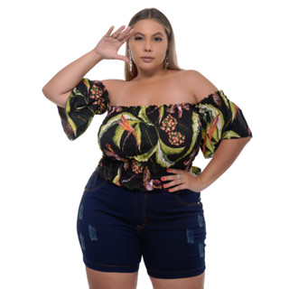 Cropped Ciganinha com elastex Plus Size Drapaplus