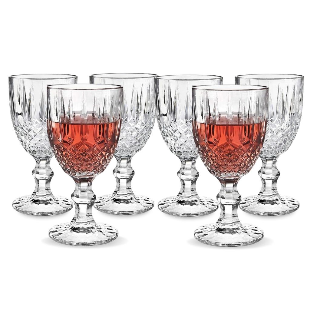Jogo 6 Taças Vidro Grosso 235ml Diamond Modelo Luxuoso Relevo Diamante Agua Suco Bebidas Alta Qualidade Premium em Oferta na Shopee