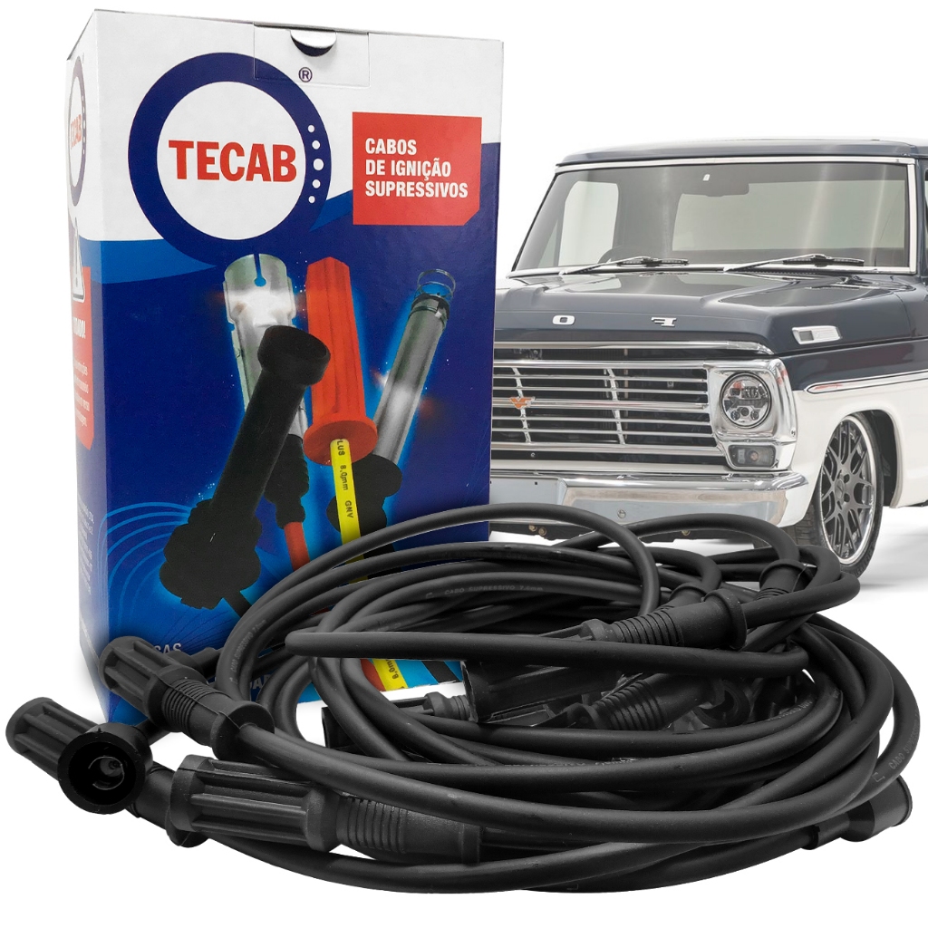 Jogo de Cabos de Vela Ignição Competição Esportivo Motor Ford Y-Block V8 272 292 Galaxie Landau F75 F100 Fairlane ThunderBird