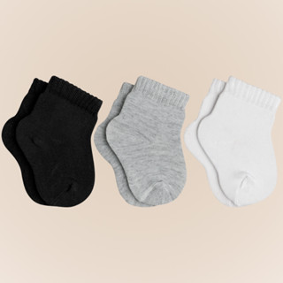 Pacote com 3 Pares de Meias Cano Curto Lupo Bebe Crianca Infantil em Algodao sem Estampa Basica