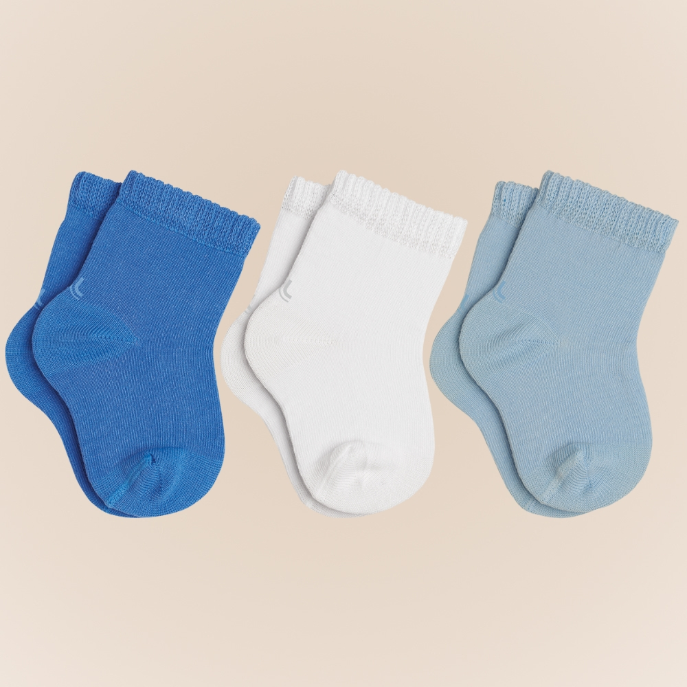 Kit com 3 Pares de Meias Lupo Baby Cano Curto sem Estampa Básica Lisa Kids Infantil em Algodão - Baby & Kids Fashion