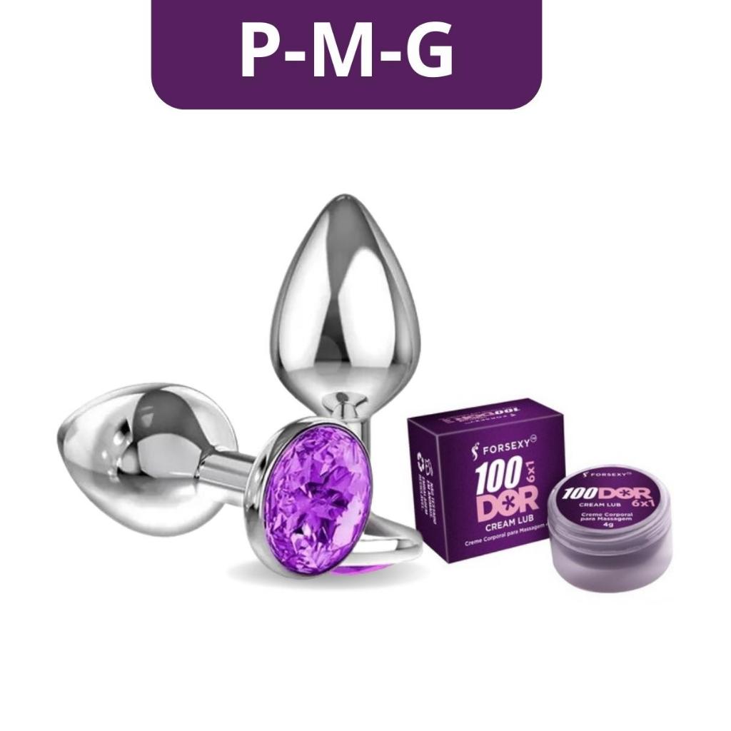 Plug Anal Metálico Sem Dor Lubrificante Anal Vários Tamanhos em Oferta na Shopee