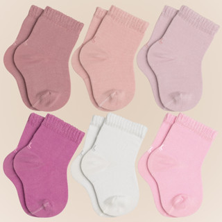 Pacote com 6 Pares de Meias Cano Curto Lupo Bebe Crianca Infantil em Algodao sem Estampa Basica