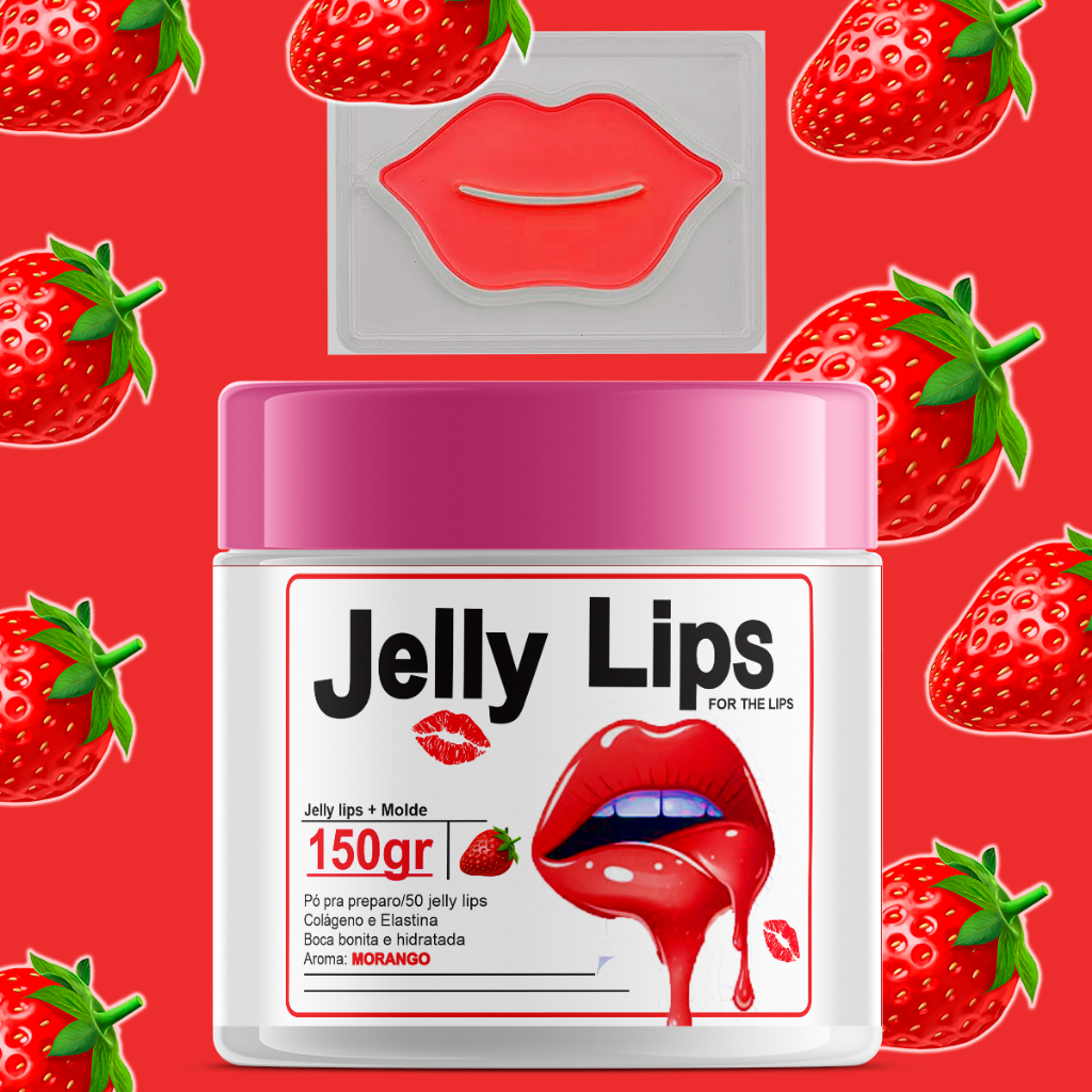 jelly lips para os lábios + molde de boca rende 50 jellylips hidratante efeito gloss
