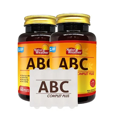 Kit 2x ABC Complet Plus Natural Weather 60 Comprimidos + Porta Comprimido | Vitaminas, Imunidade e Energia