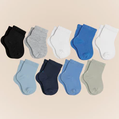 Pacote com 9 Pares de Meias Cano Curto Lupo Bebe Crianca Infantil em Algodao sem Estampa Basica