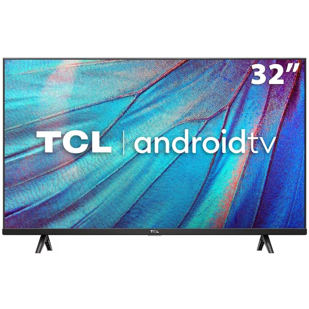 Smart TV LED 32" HD TCL com Design Sem Bordas, Bluetooth, Google Assistant e Android TV