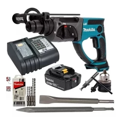 Martelete Makita Rompedor Bateria 18v 5ah Dhr202z + 9 Acessorio