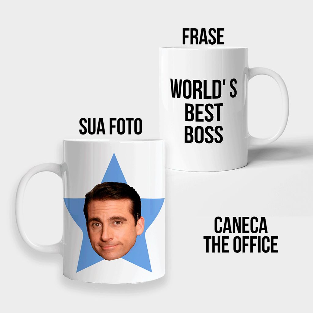 Caneca The office World's Best Boss/ BoyFriend/Friend/GirlFriend - Personalizada com sua Foto em Oferta na Shopee