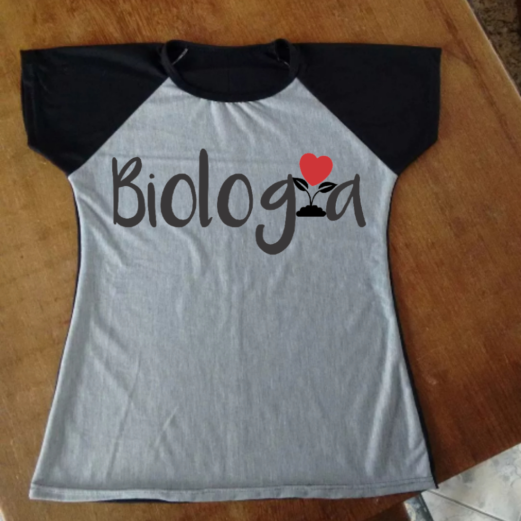 Camiseta de Biologia com Planta - Raglan Feminina